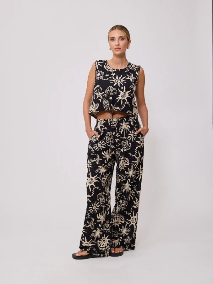 Pantalón Estampado PALME Rusty - Negro 