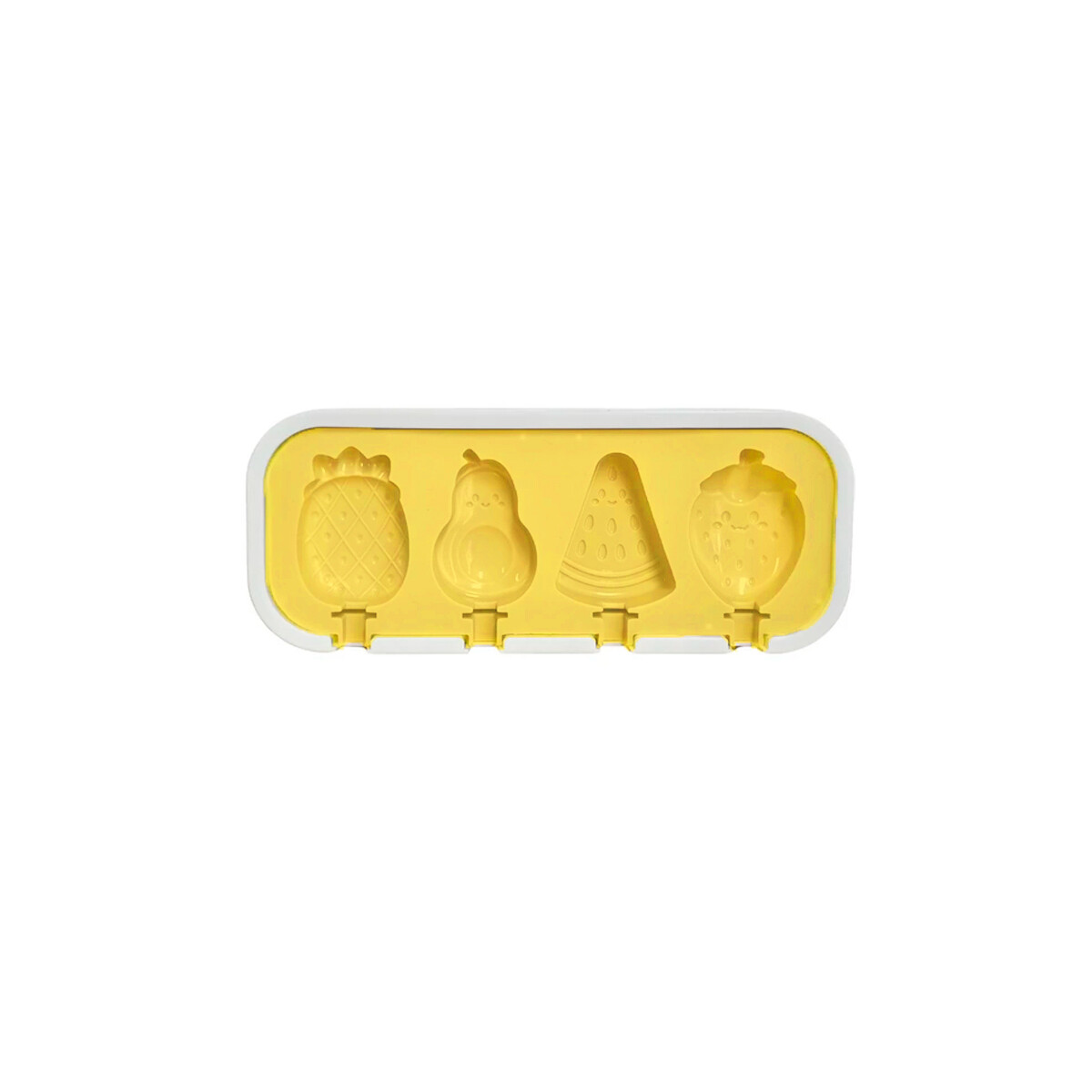 Molde de silicona para paletas heladas con formas - Amarillo 