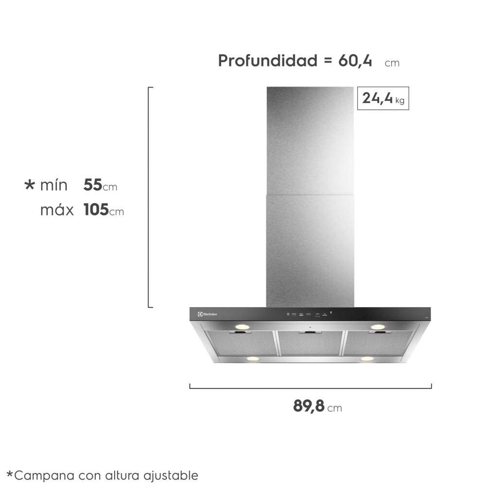CAMPANA EXTRACTORA ISLA INOX ELECTROLUX EJIL907EXI