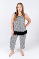 PIJAMA CAPRI ESTAMPADO CON GUARDA ANIMAL PRINT C/NEGRO