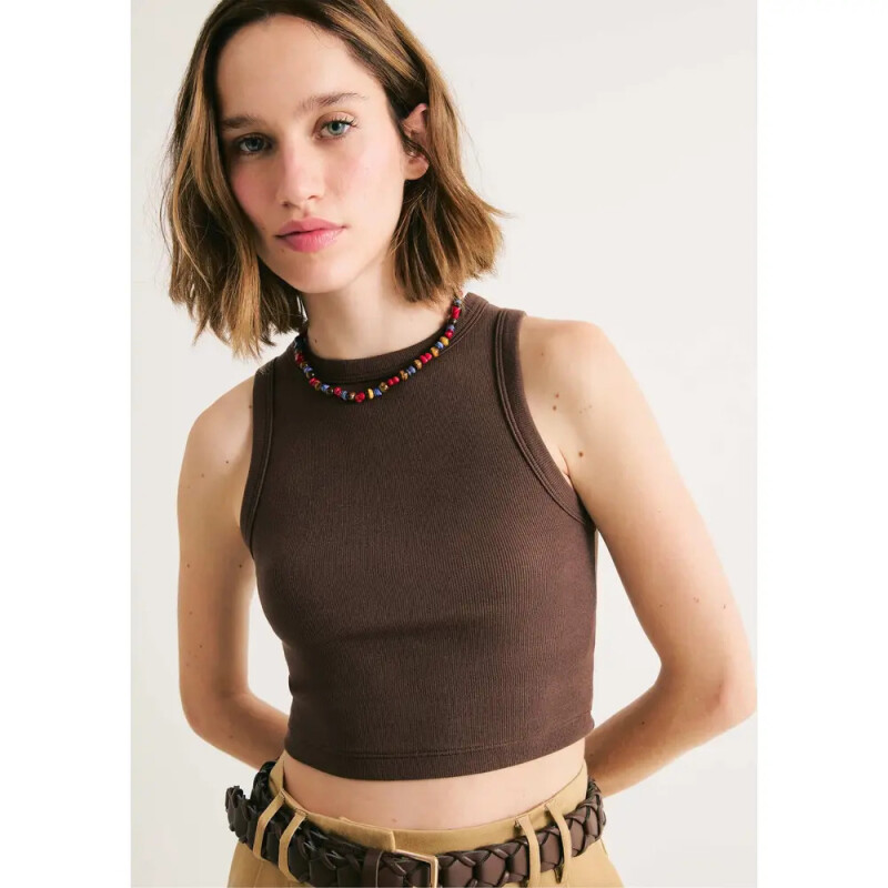 BLUSA SM FEM MARROM ESCURO