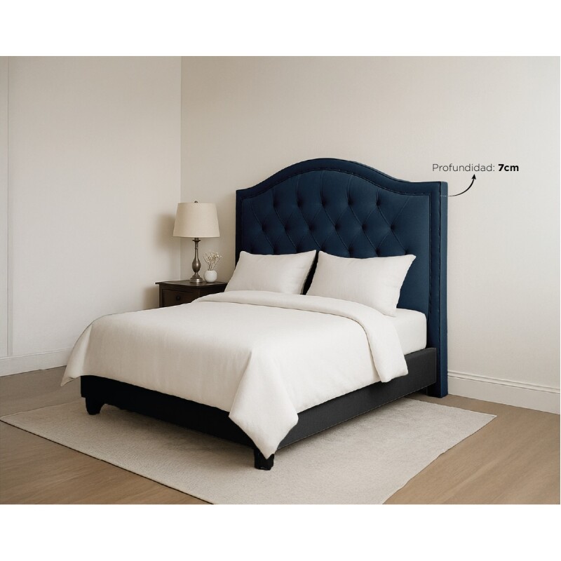 Respaldo Curvo De Sommier Ltc De Madera Forrado En Suede AZUL Respaldo Curvo De Sommier Ltc De Madera Forrado En Suede Azul