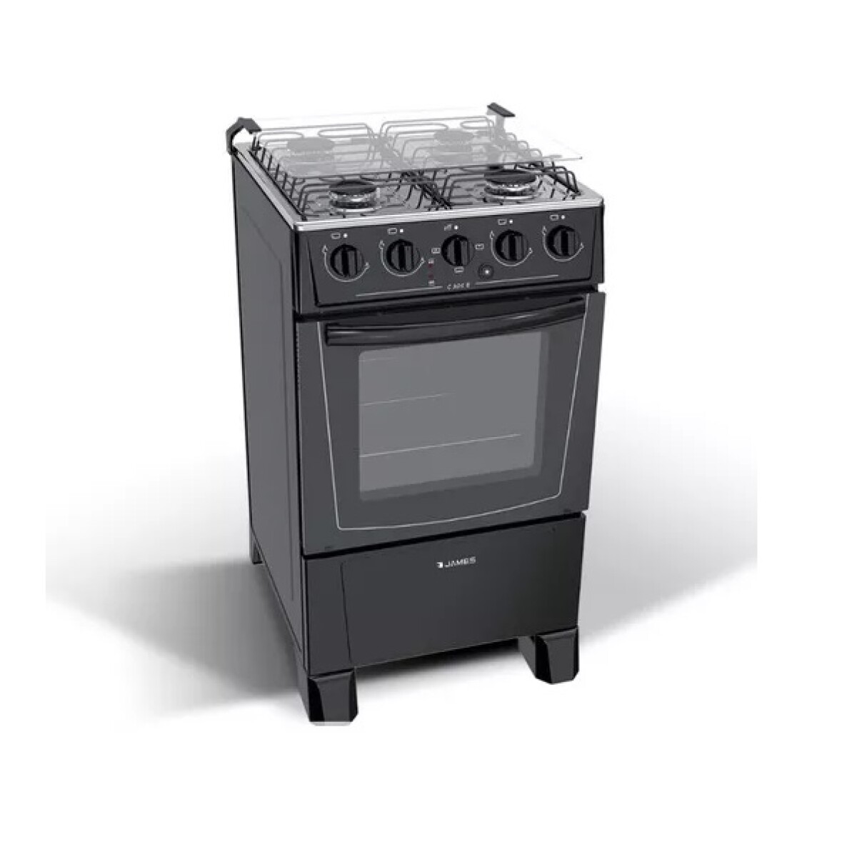 Cocina James Combinada C 205 B Negra 4 Hornallas 