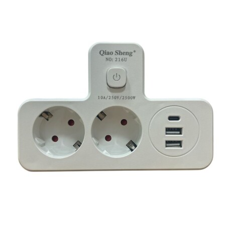 ENCHUFE 2 TOMA SCHUKO + CARGADOR USB Y USBC - CON LUZ TACTIL ENCHUFE 2 TOMA SCHUKO + CARGADOR USB Y USBC - CON LUZ TACTIL