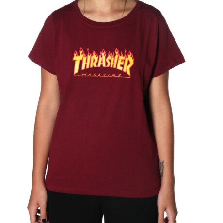 Remera Thrasher Mujer Flame Logo - Bordó Bordó