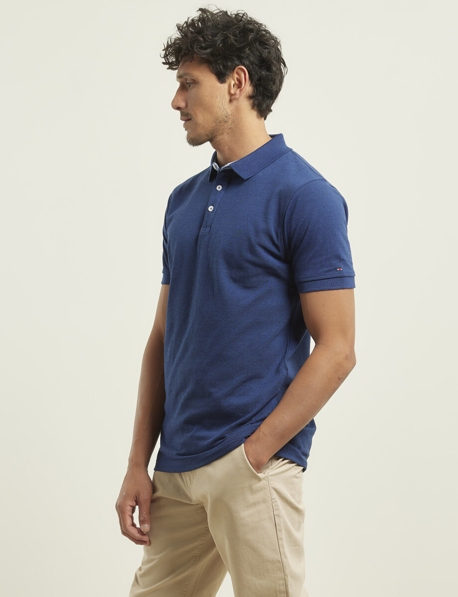 520151REMERA HARRINGTON LABEL Azul Piedra Melange