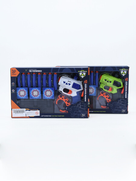 PISTOLA SOFT SHOOT CON OBJETIVO AZUL