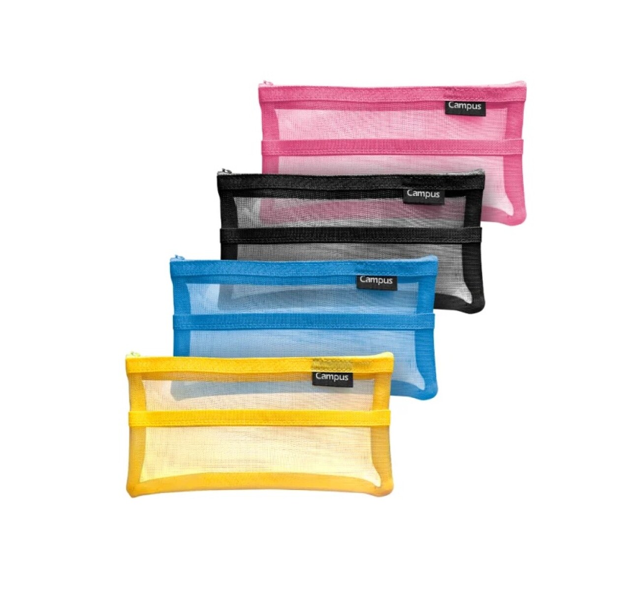 Cartuchera Campus Tipo Sobre Con Un Cierre Colores Surtidos Transparentes 