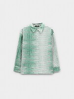 Camisa Fluida Con Estampado verde