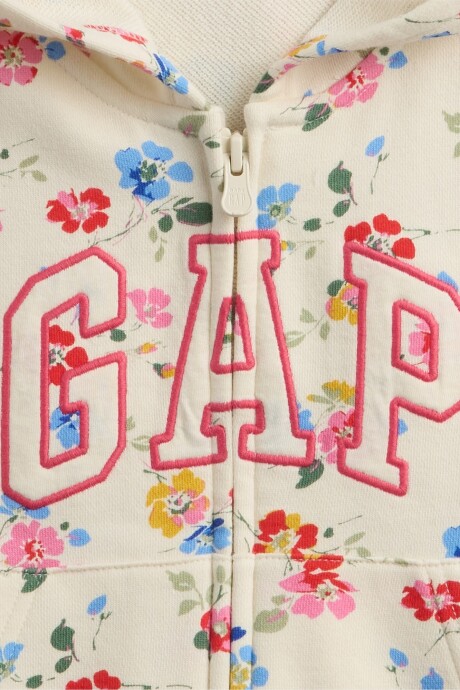 Buzo Canguro Con Cierre Logo S/Felpa Toddler Niña New Off White