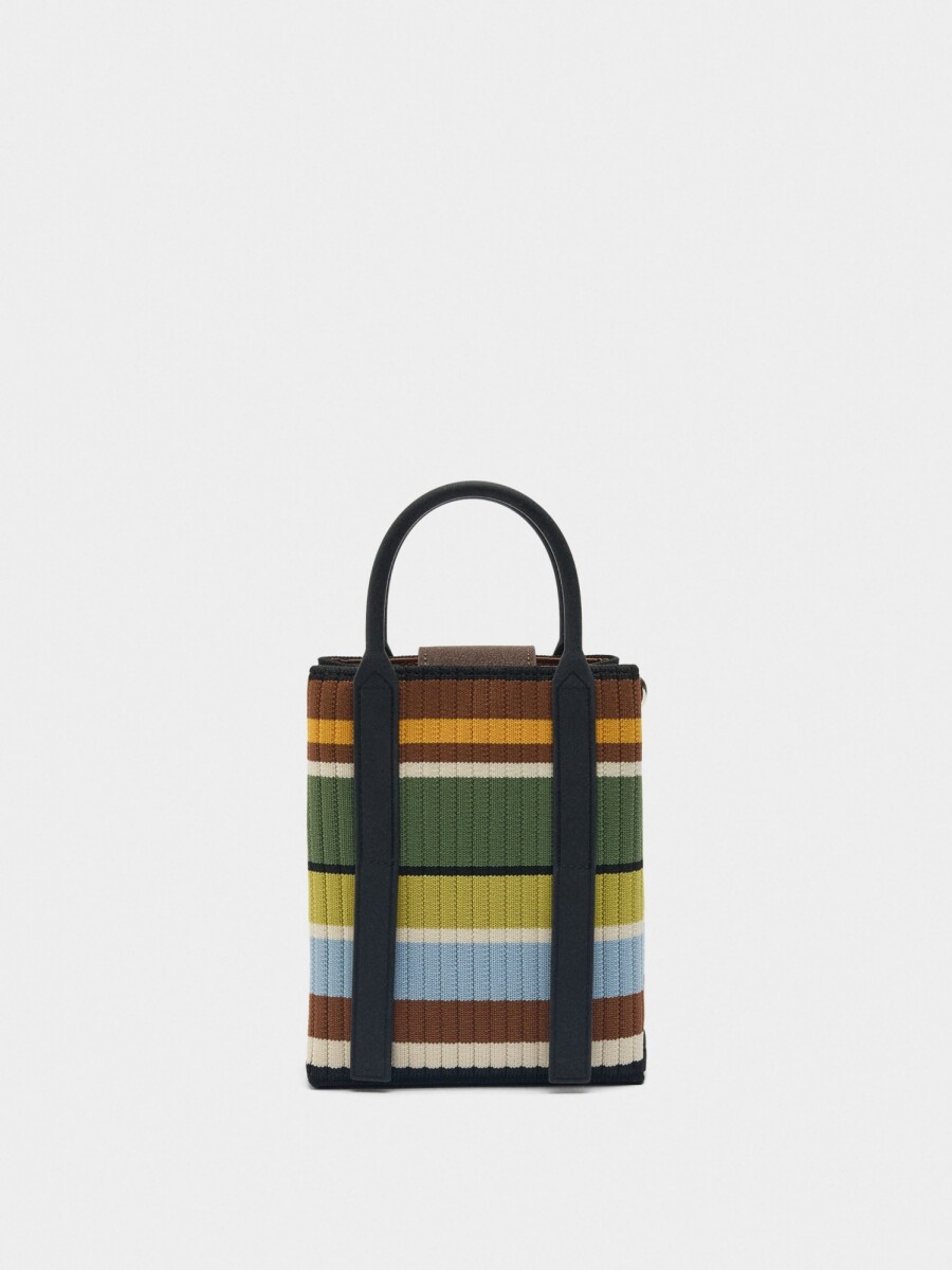 Bolsa Para Móvil De Punto Con Rayas multicolor