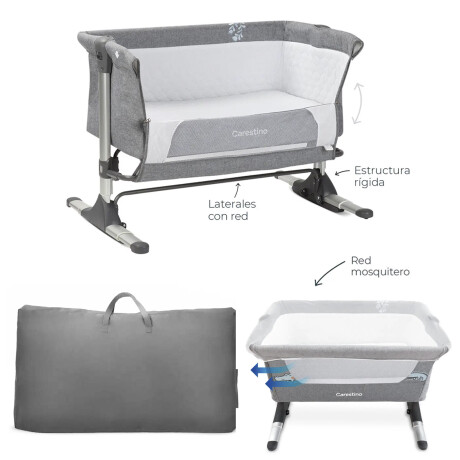 Cuna Colecho Carestino Madison con Bolso y Mosquitero Gris