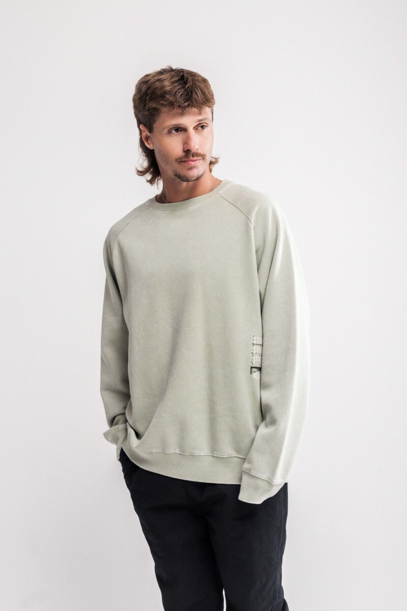 Buzo estampado oversize Vigo Gris melange