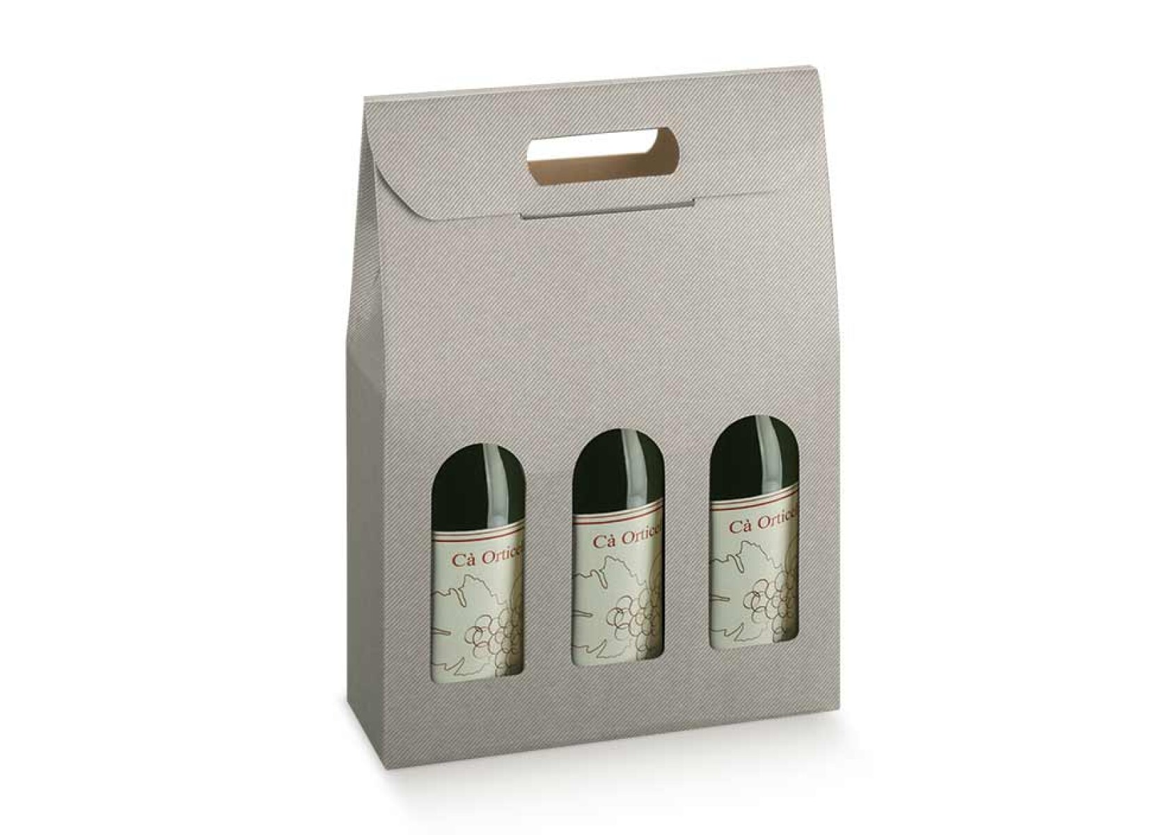 Caja c/ventana 3 botellas 27x9x38,5 - 36153 - TORTORA 