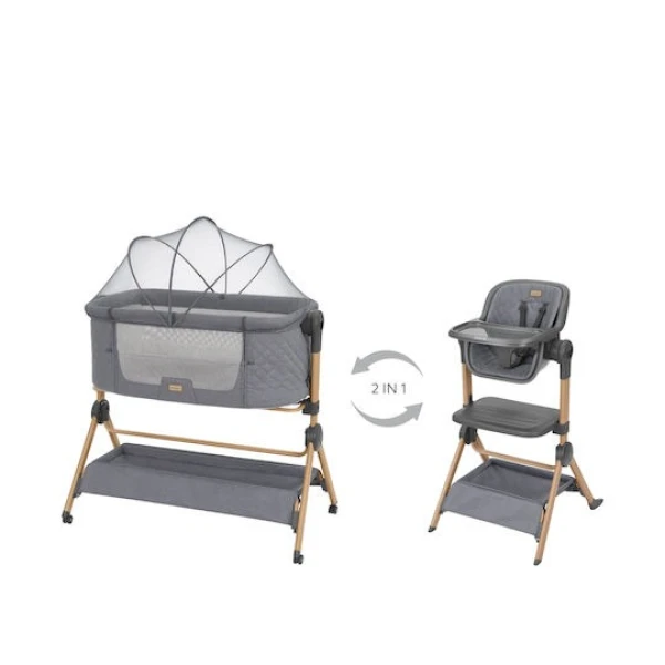 Colecho y silla de comer 2 en 1 SLEAT KIKKABOO gris