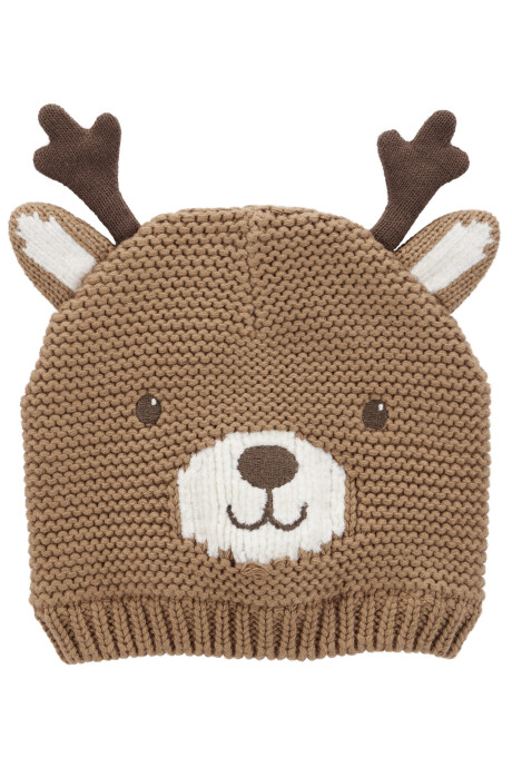 Gorro de lana, diseño reno Sin color