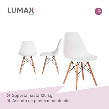 Juego de comedor Con Mesa Circular de 80cm + 2 Sillas Eames Blanco