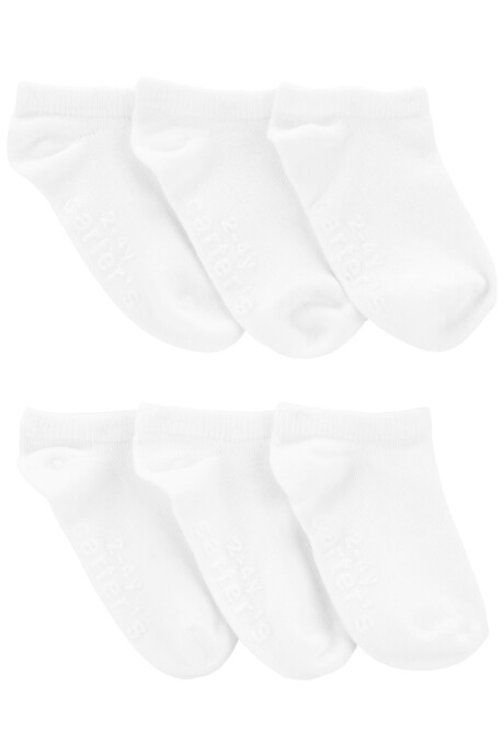 Pack seis pares de medias invisibles de algodón, blancas Sin color