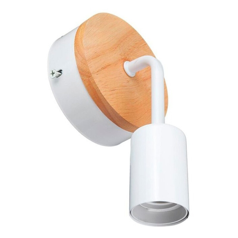 Aplique Pared Nordico Metal Madera Vintage Blanco