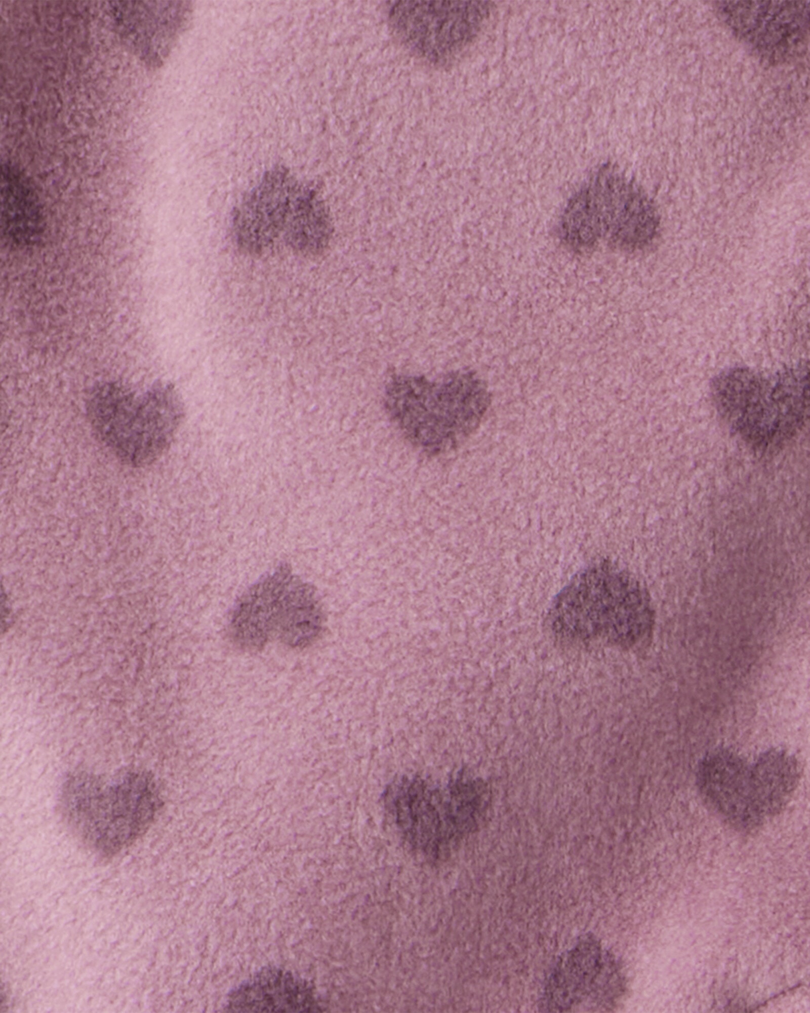Pijama una pieza de micropolar, con pie, púrpura, diseño corazones Sin color