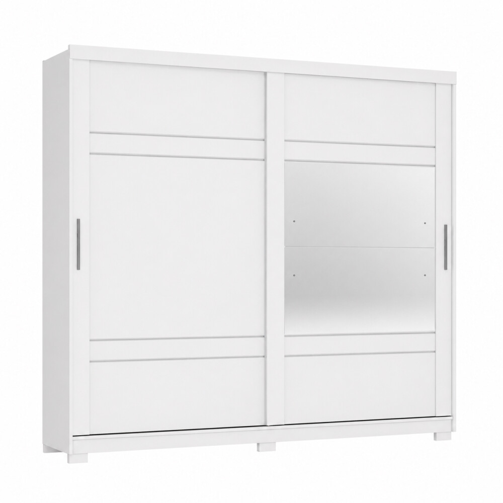 ROPERO VERGGO 2 PUERTAS 3 CAJONES INTERNOS CON ESPEJOS GUARDARROPA CLOSET ARMARIO BLANCO