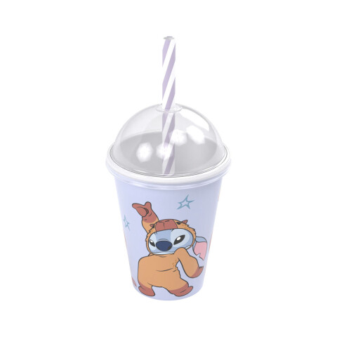 Vaso Plástico Milkshake con Pajita Stitch 280 ml U