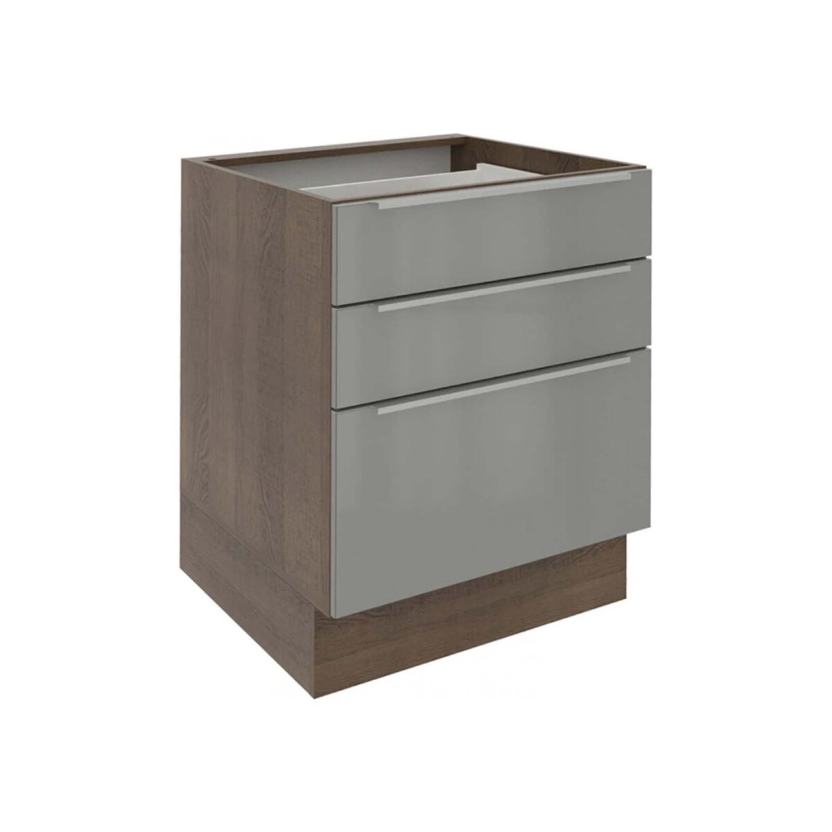 BAJO MESADA - 60 CM MDP-Y-VIDRIO GRIS LUX 