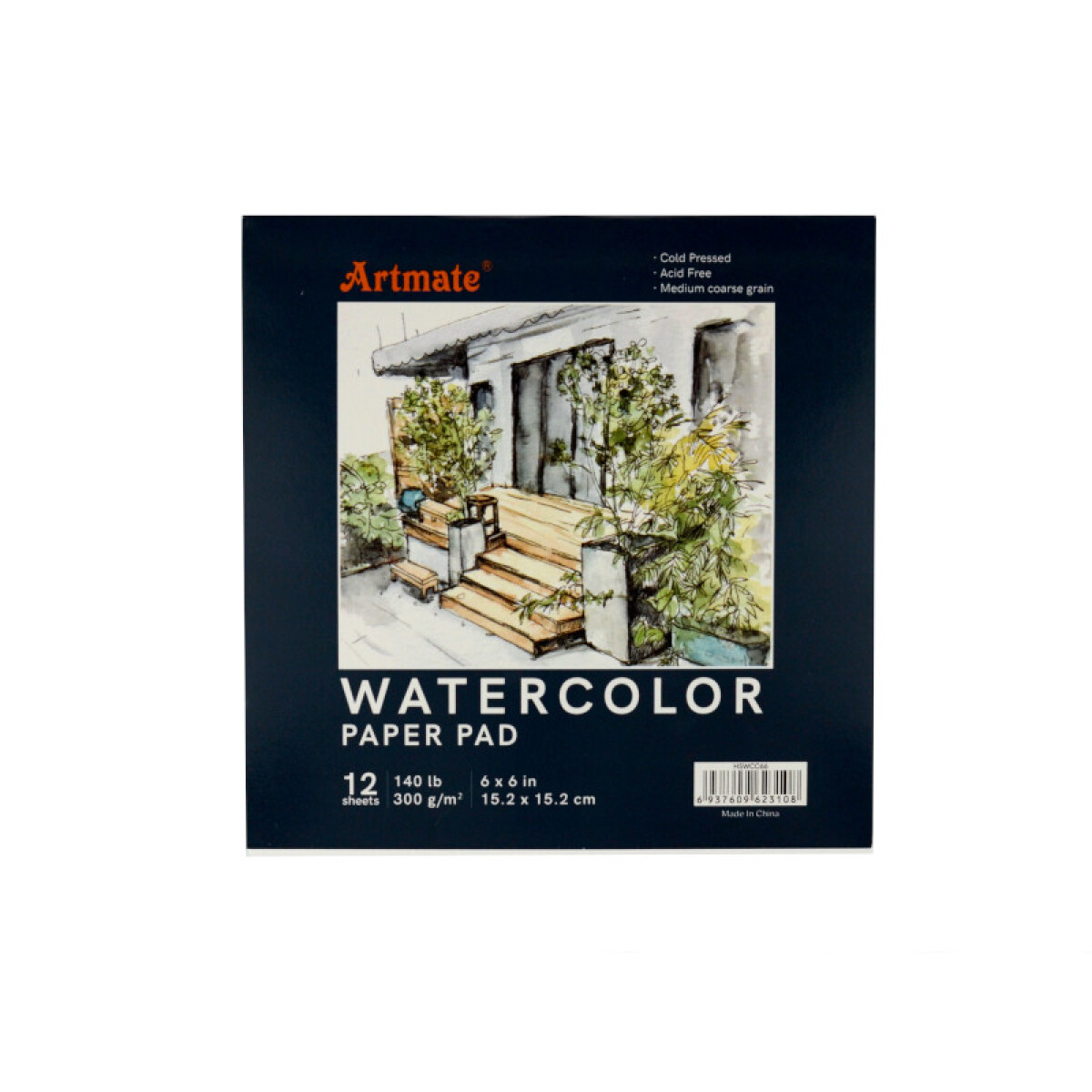 Block cuadrado Artmate p/acuarela - 15.2 x 15.2 cm 