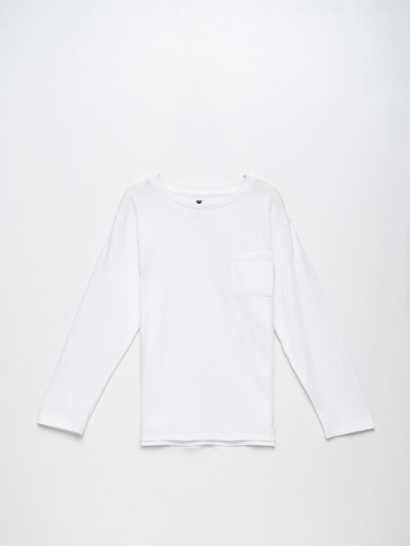 Remera manga larga bolsillo Blanco