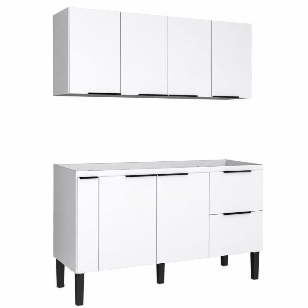Mueble de cocina bajo mesada Blanco y aéreo 150 cm Cisne Mueble De Cocina Bajo Mesada Blanco Y Aéreo 150 Cm Cisne