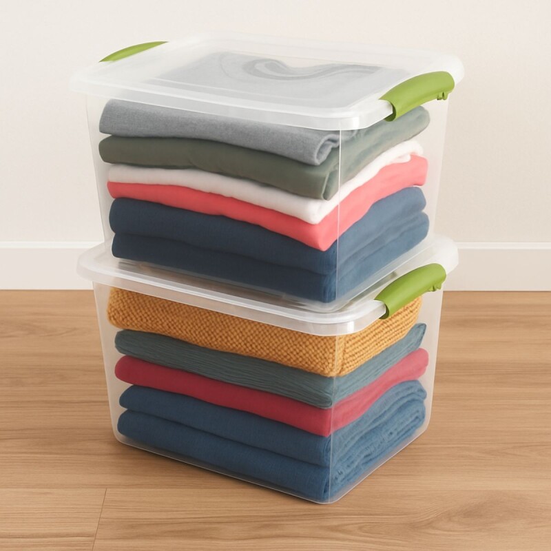 Set x2 Caja organizadora 61 lts Wenbox TRANSPARENTE