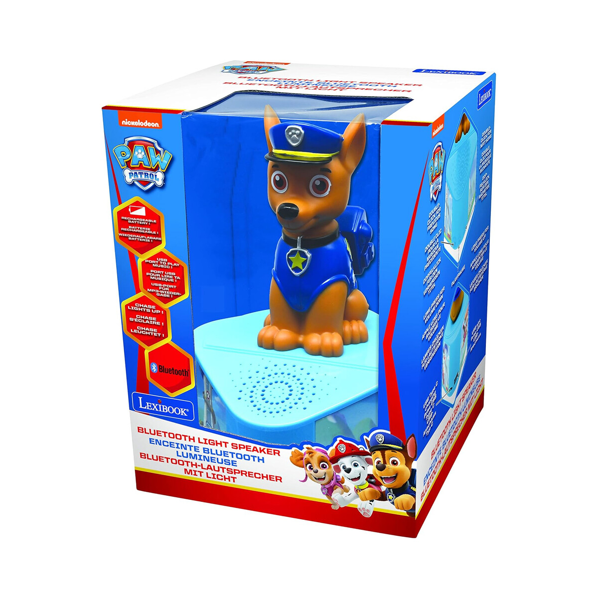 Parlante con Figura 3D Luminosa y Bluetooth Lexibook 21 x 16 cm - Paw Patrol 