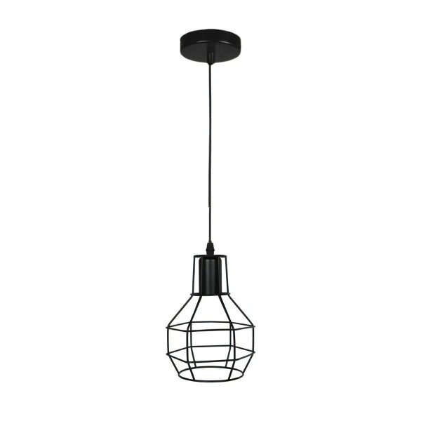 Lampara Techo Colgante Jaula Metal Vintage Retro Luz Aplique Artefacto Imback Color Negro Lampara Techo Colgante Jaula Metal Vintage Retro Luz Aplique Artefacto Imback Color Negro