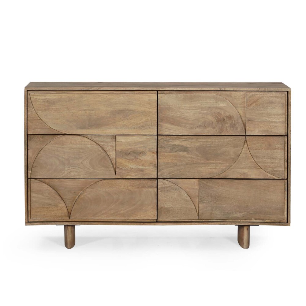 CÓMODA 129CM MADERA NATURAL-BEIGE ÁNGELES