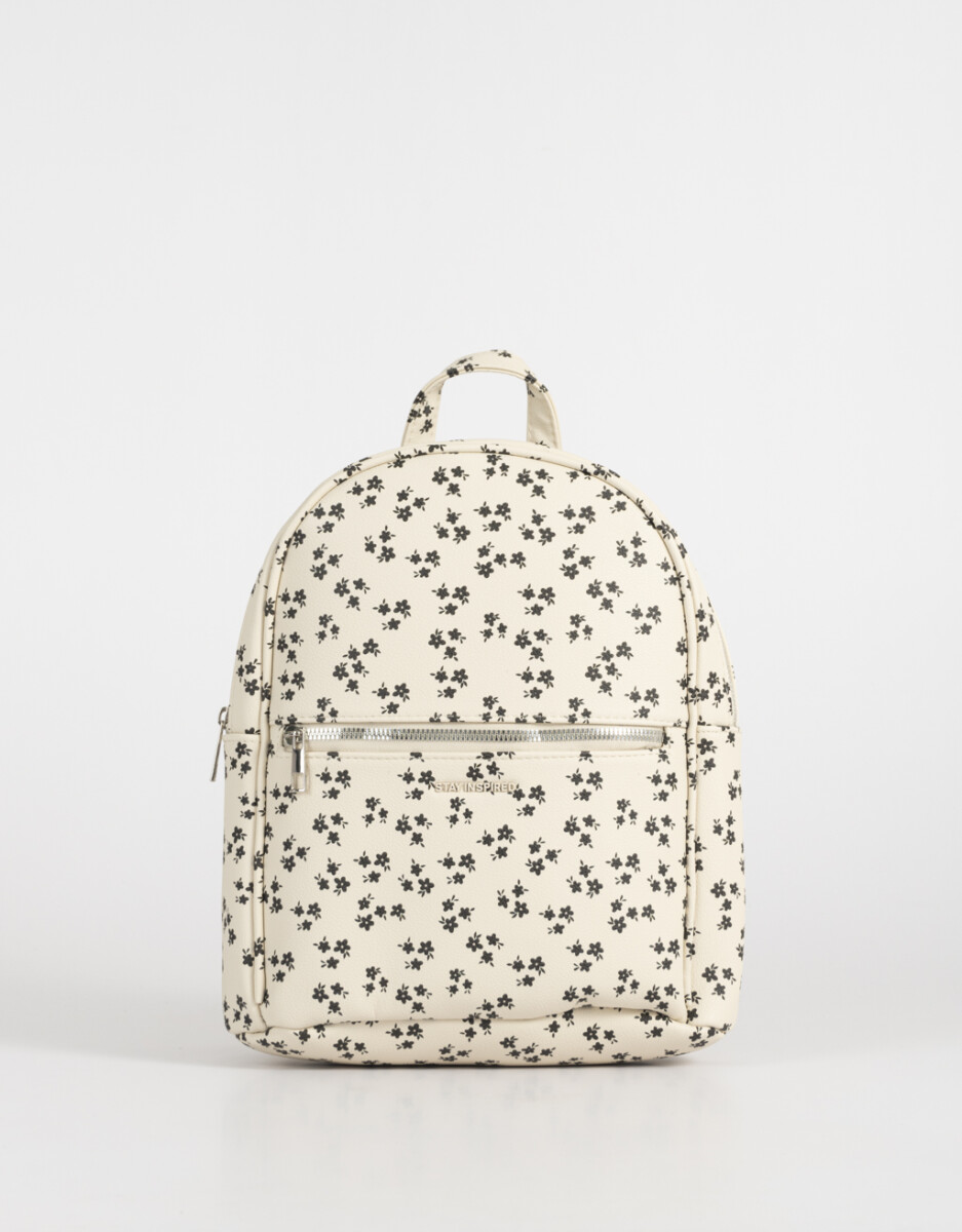 Mochila De Cuerina Con Bolsillo 