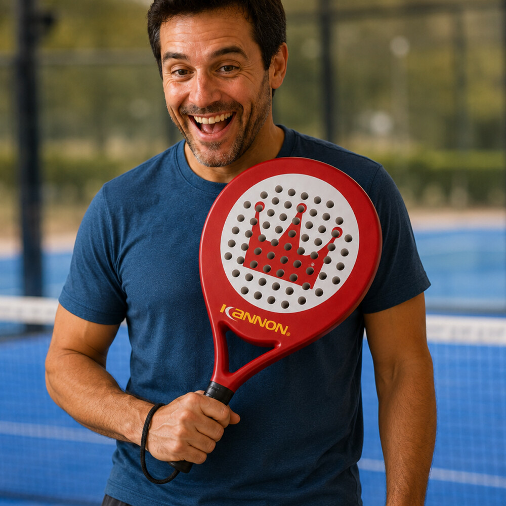 Paleta De Padel De Carbono Con Funda Rojo