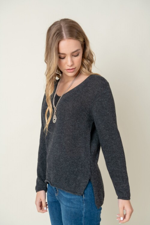 Sweater lana liso Gris