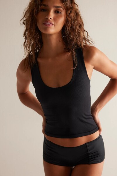 CLEAN LINES MUSCLE CAMI Negro