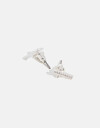 Aros Pasantes Strass Aros De Cruz - Plateado