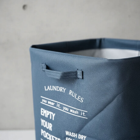 Bolso canasto con cierre y tapa de tela para Ropa Lavanderia Azul