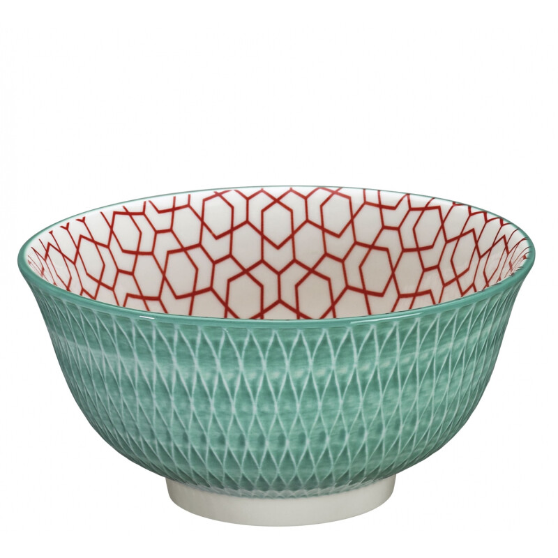 Bowl AMICI rombos turquesas 18 cm Bowl AMICI rombos turquesas 18 cm