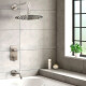 Griferia De Ducha De Empotrar 35Mm De Acero Inoxidable Satinado Con Transferencia, Pico, Brazo Y Roseta, Viseu GRIS-BRUSHED NICKEL