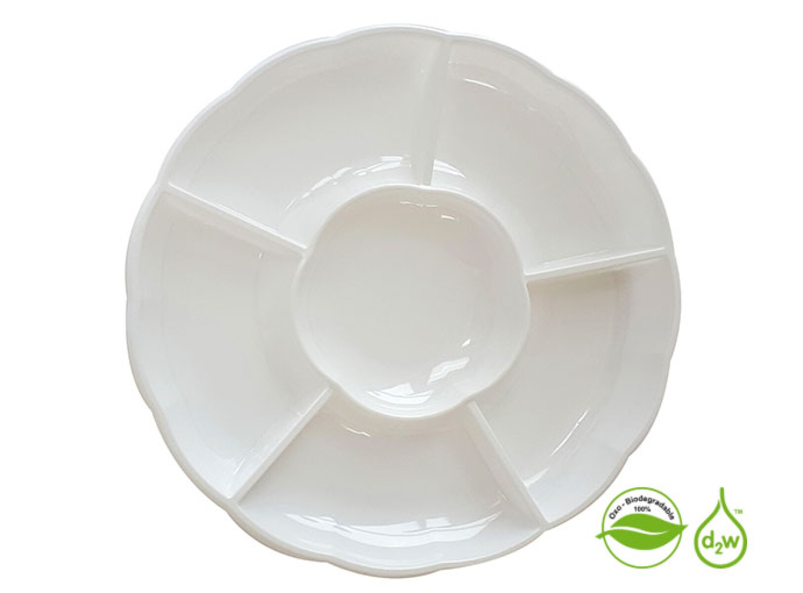 Bandeja Circular Biodegradable para Copetin x3 Un - Blanco 