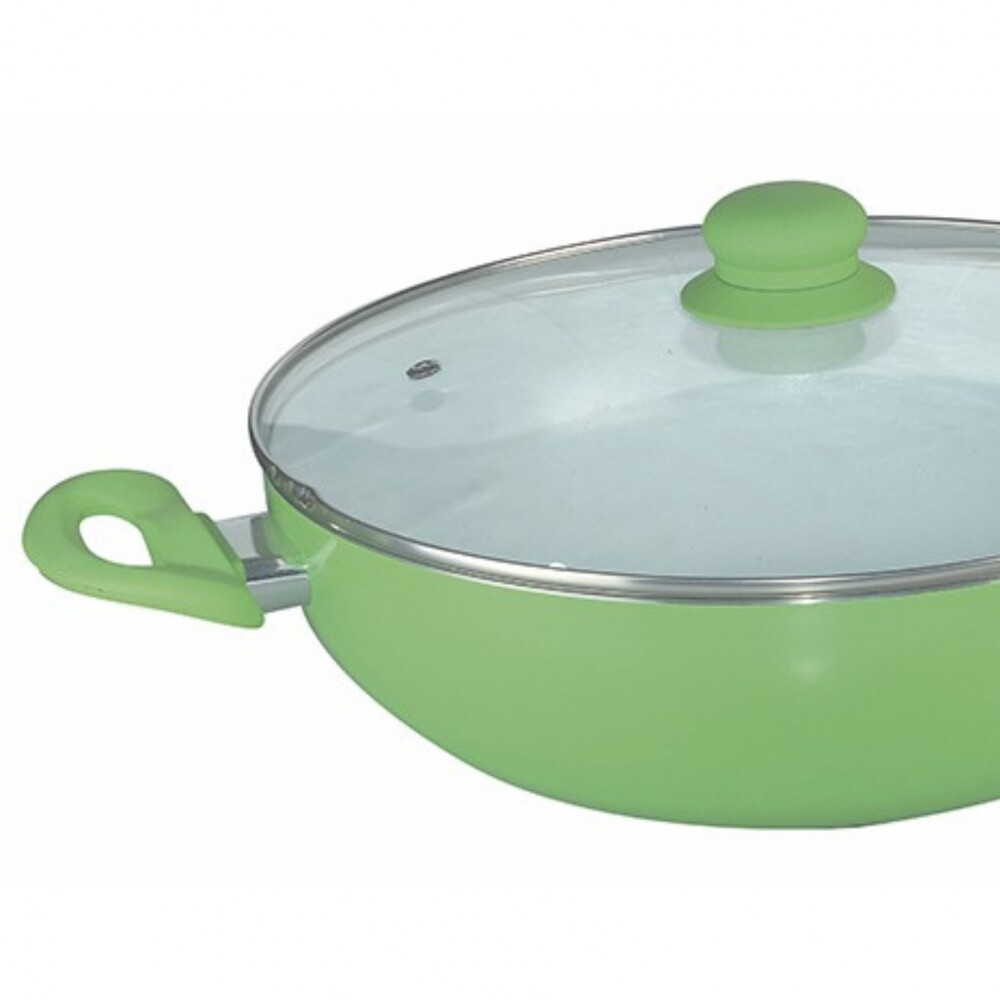 Wok 30cm c/tapa - Verde Wok 30cm c/tapa - Verde
