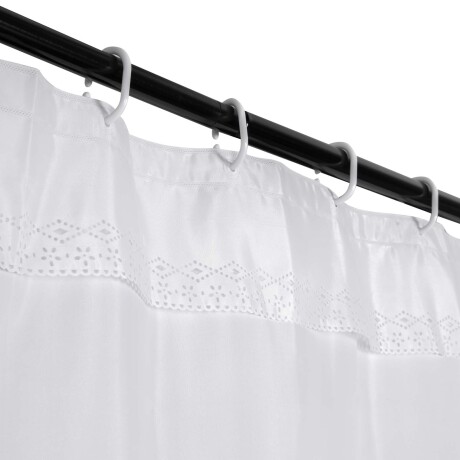 CORTINA POLIESTER BLANCO C/PUNTILLA