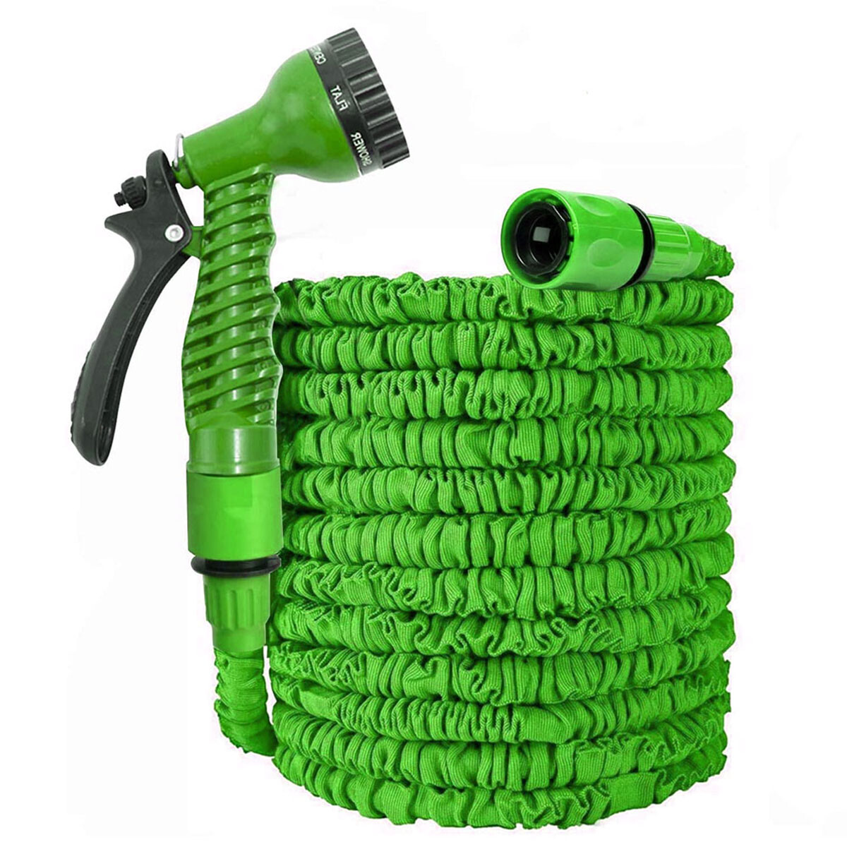 Manguera Flexible Extensible Hasta 15mts + Pistola de Riego - Verde 