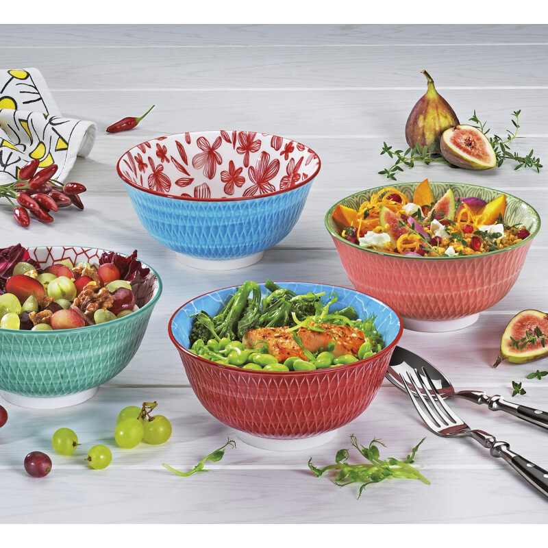 Bowl AMICI rombos rosas 18 cm Bowl AMICI rombos rosas 18 cm