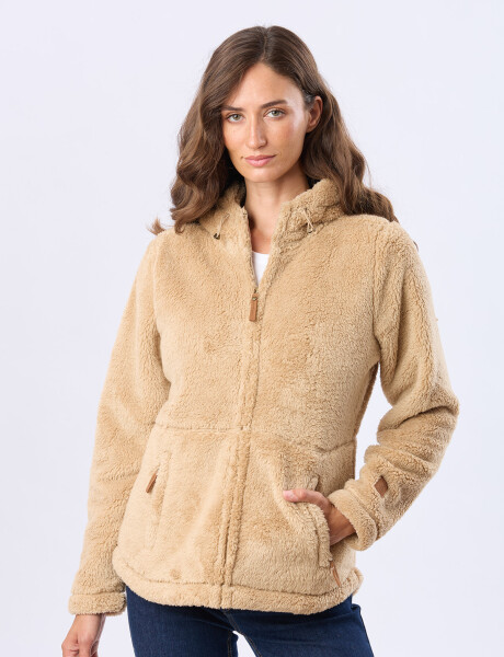 CAMPERA CON CAPUCHA SHERPA Tostado