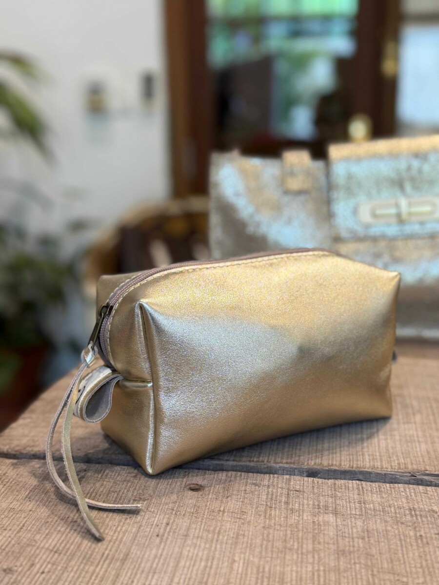 Neceser de Cuero - Oro 