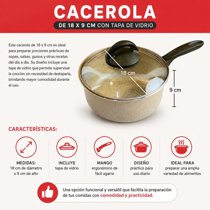 Cacerola 18X9cm BEIGE